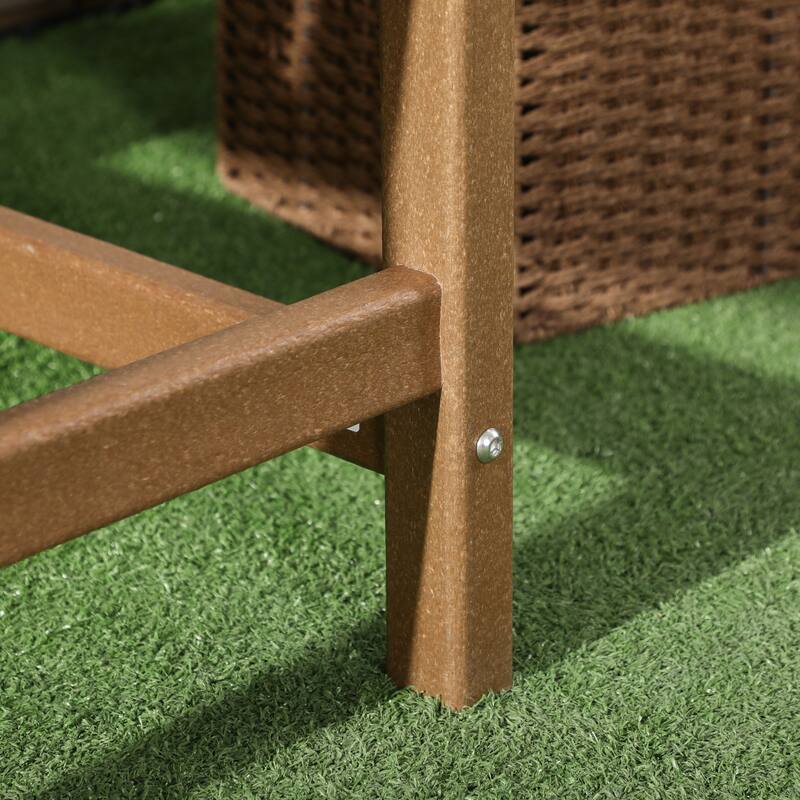 Outsunny Plastic Patio Chairs, Outdoor Dining Chair with Armrests and Slatted Back, Outdoor Armchair for Lawn