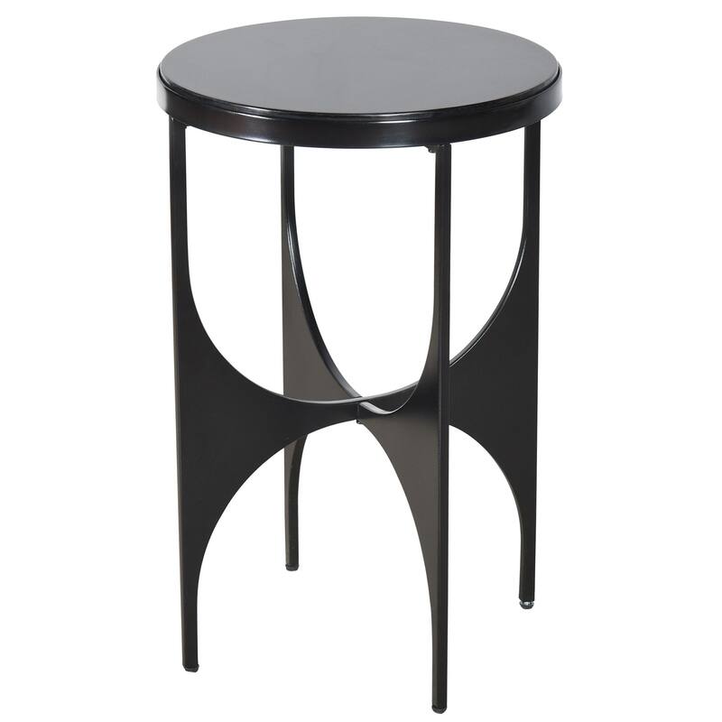 Austin - Side Table - Satin Black, Black Marbled