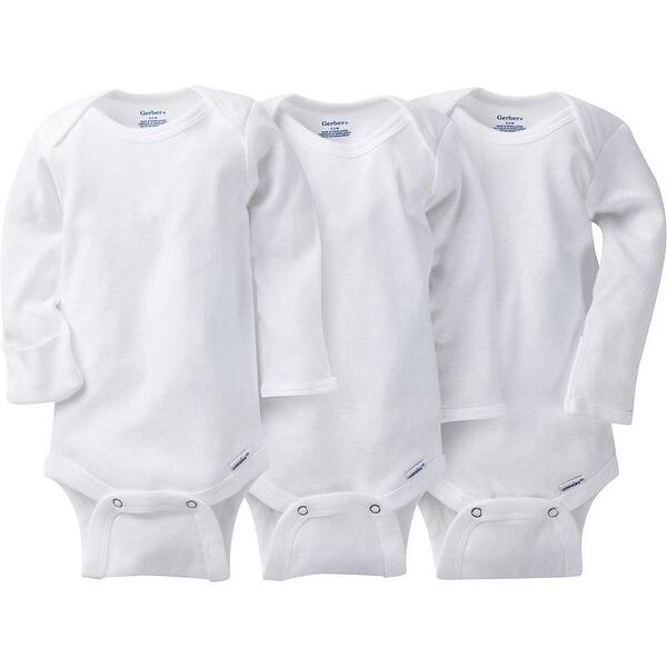 Shop Gerber Unisex Baby Newborn 3 Pack Longsleeve Mitten Cuff Onesies Brand White Overstock 28714528