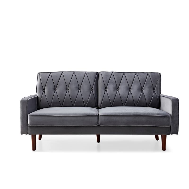 Feemster 69.3" Wide Velvet Tufted Cushion Back Sofa