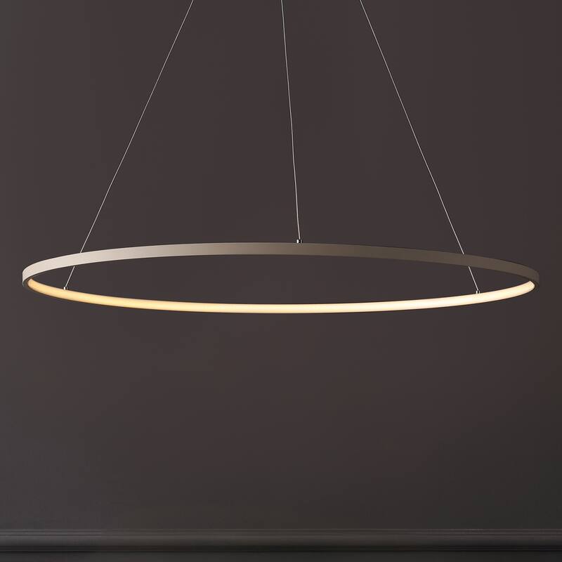Kinsley Modern Bohemian Iron Integrated LED Pendant by JONATHAN Y - 35" - Beige