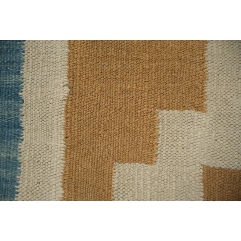 Hand Woven Oriental 100% Wool Carpet Southwestern Tribal Multi-Colored Kilim Area Rug - 8' 10'' X 5' 6''