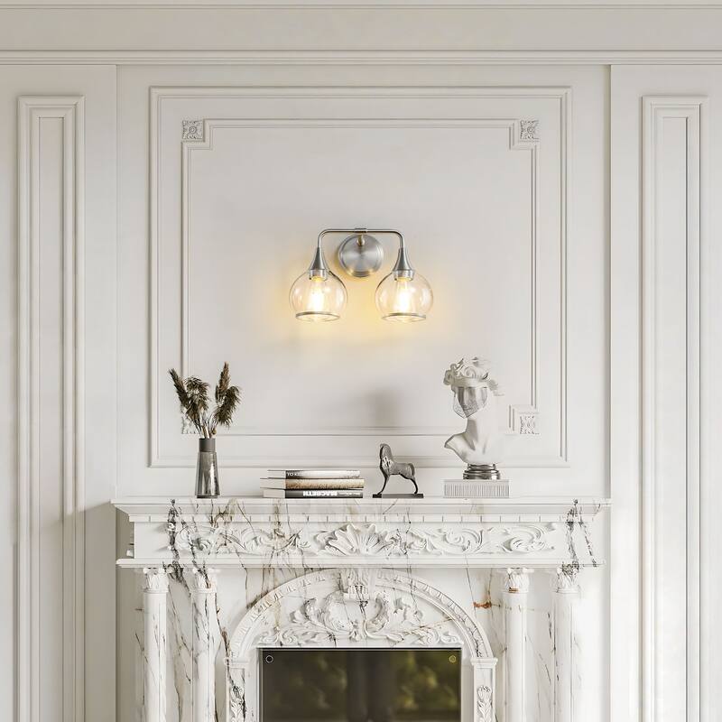 Modern Vanity Lights Dimmable Bathroom Light Fixtures with Glass Shade