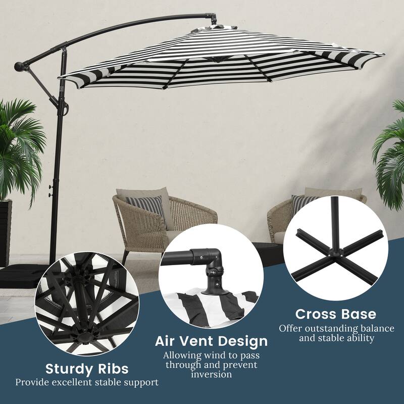 Weller 10-foot Offset Cantilever Hanging Patio Umbrella