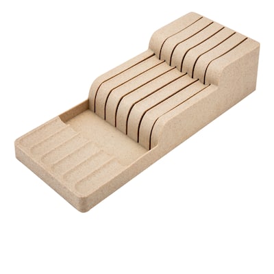 Kitchen Details 2 Tier Knife Organizer - Brown - 15.7"x 6.2"x 2.7"
