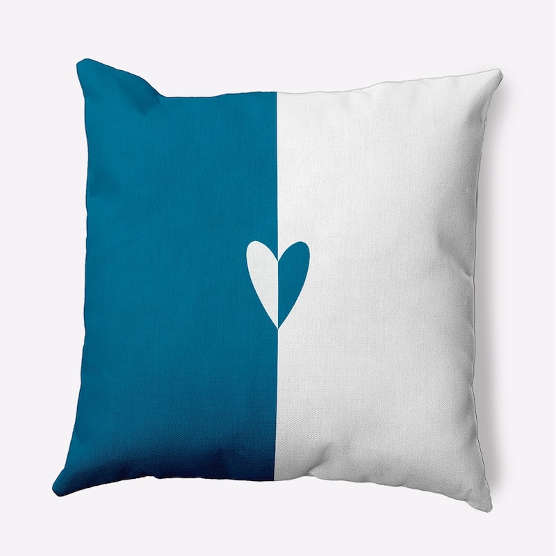 Modern Heart Valentines Day Decorative Throw Pillow - 18" x 18" - Teal