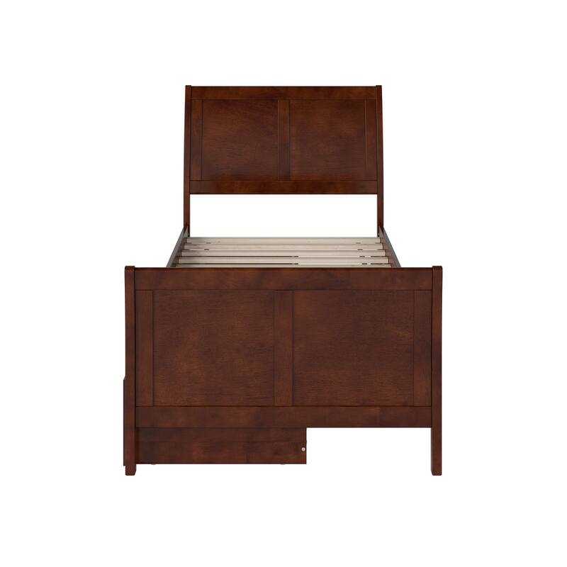 AFI Portland Solid Wood Platform Bed with Matching Footboard and Storage Drawers