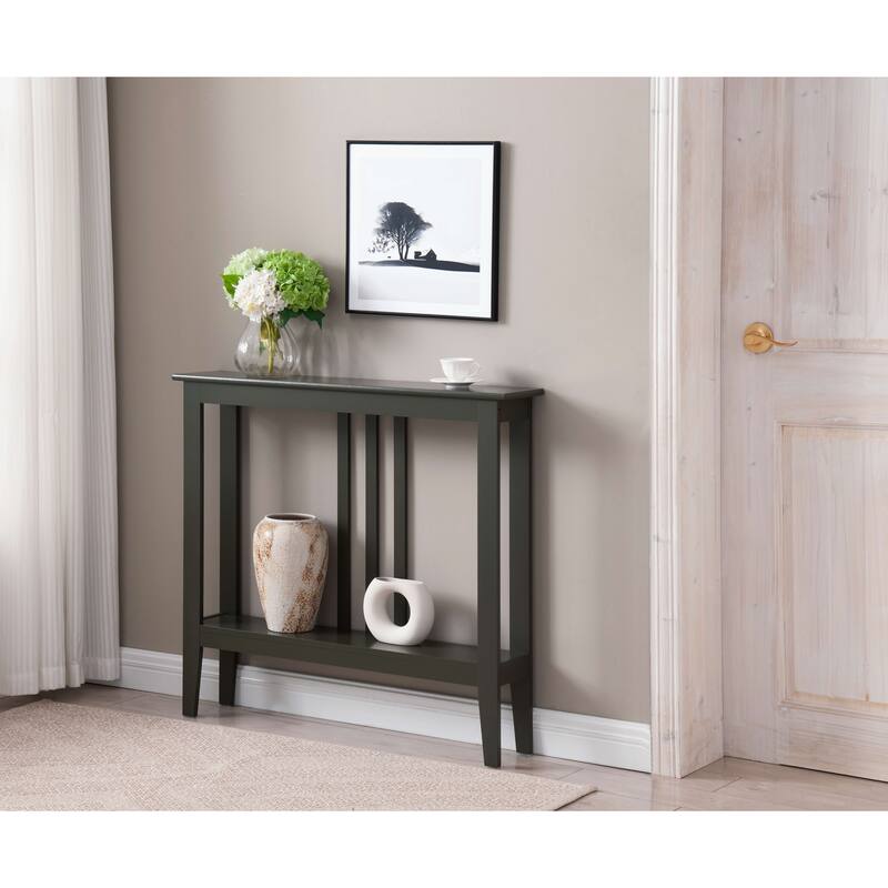 Balfour Collection Wood Modern Console Table with Shelves 36" - Grey