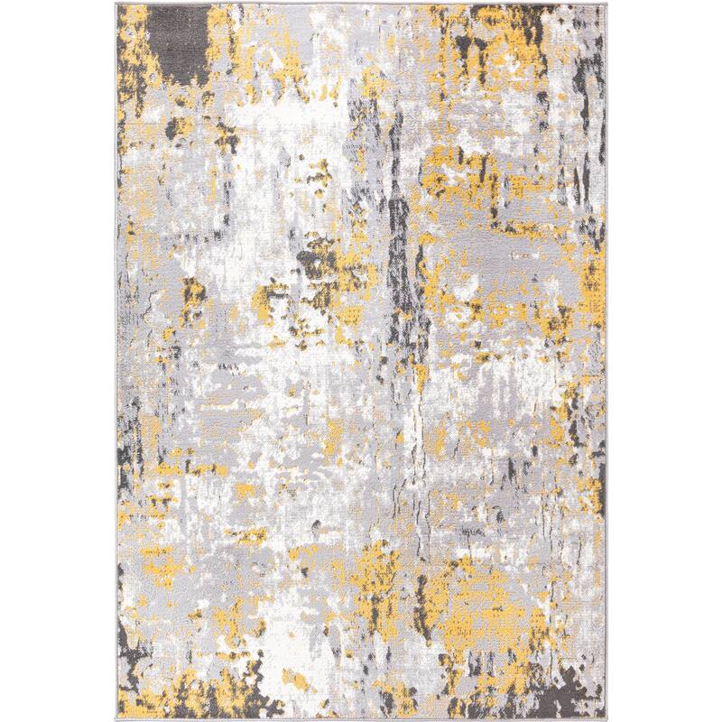 World Rug Gallery Distressed Modern Abstract Area Rug