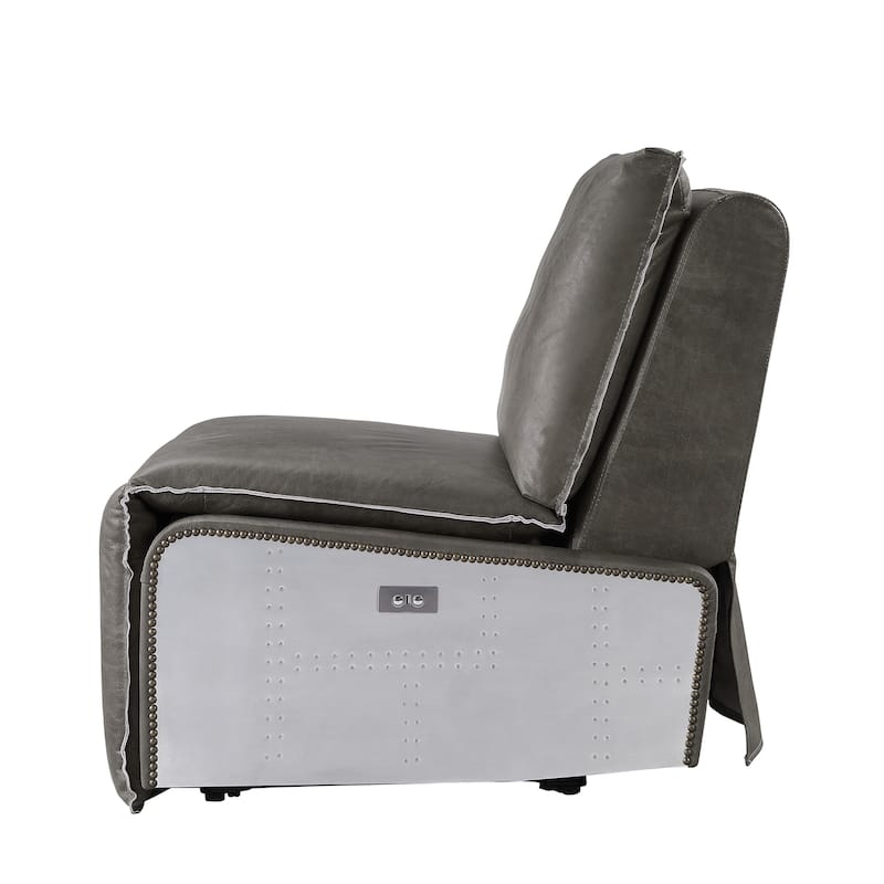Bothell Gray Aluminum Patchwork Recliner