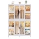 preview thumbnail 11 of 12, Baby Wardrobe Storage Cabinet with Doors Rods and 12 Cubes White