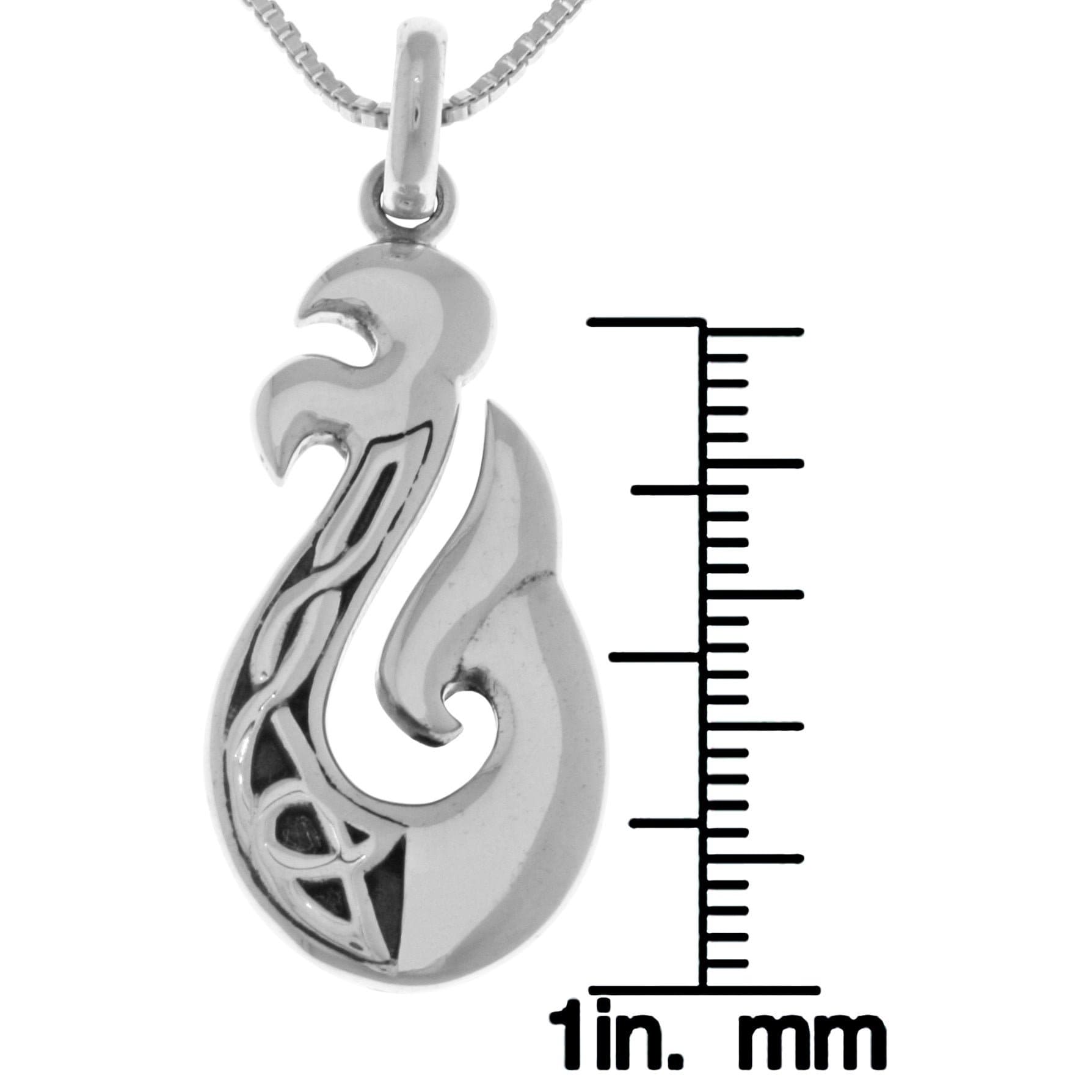 Shop Sterling Silver Celtic Knot Viking Dragon Tail 18 Inch Pendant Necklace Overstock 12732167