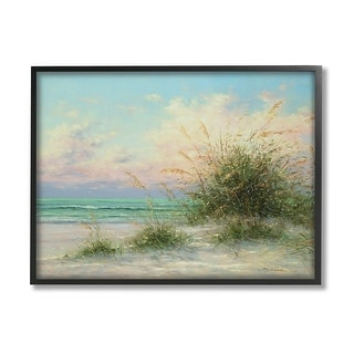 Stupell Summer Beach Grass Sea Waves Framed Giclee Art by Martin ...