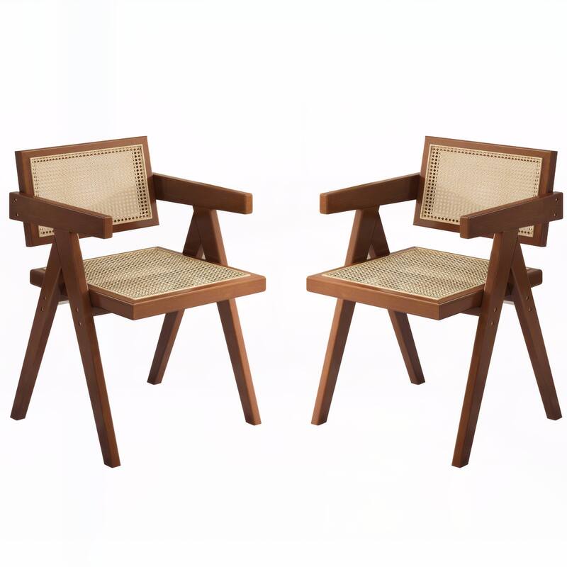 Modern Mid Century Dining Chairs Set of 2,Brown