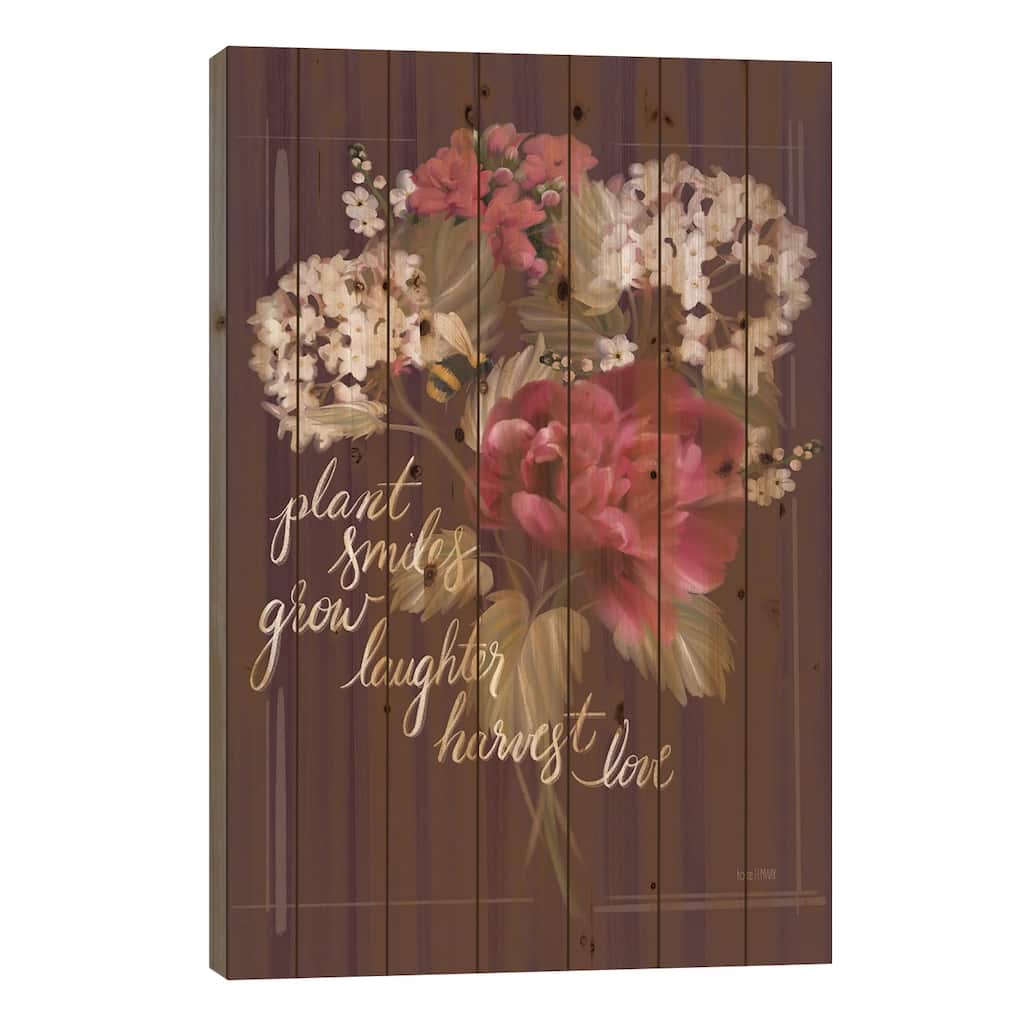 Let Love Grow Print On Wood by House Fenway - Multi-Color