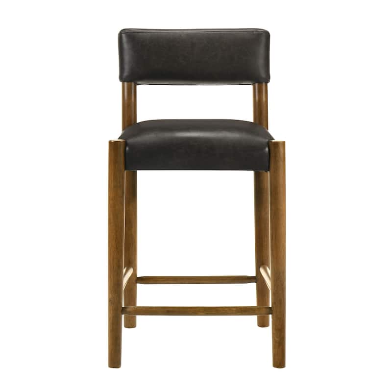 Bennet Faux Leather Upholstered Counter Stool with Solid Wood Legs Set of 2/4/6