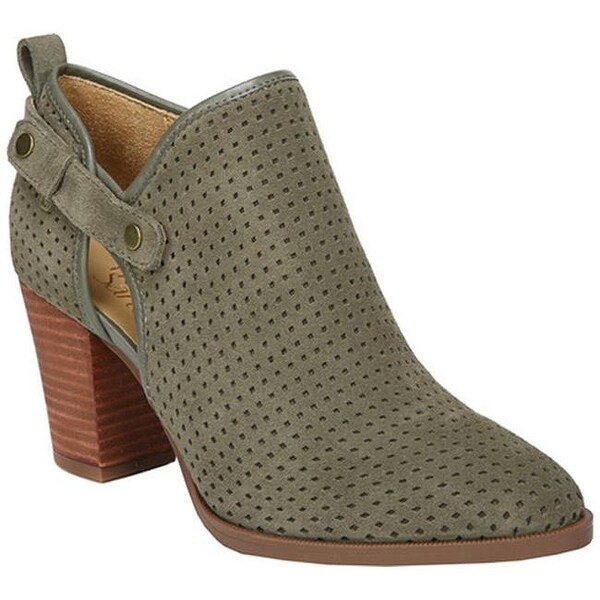 green suede bootie