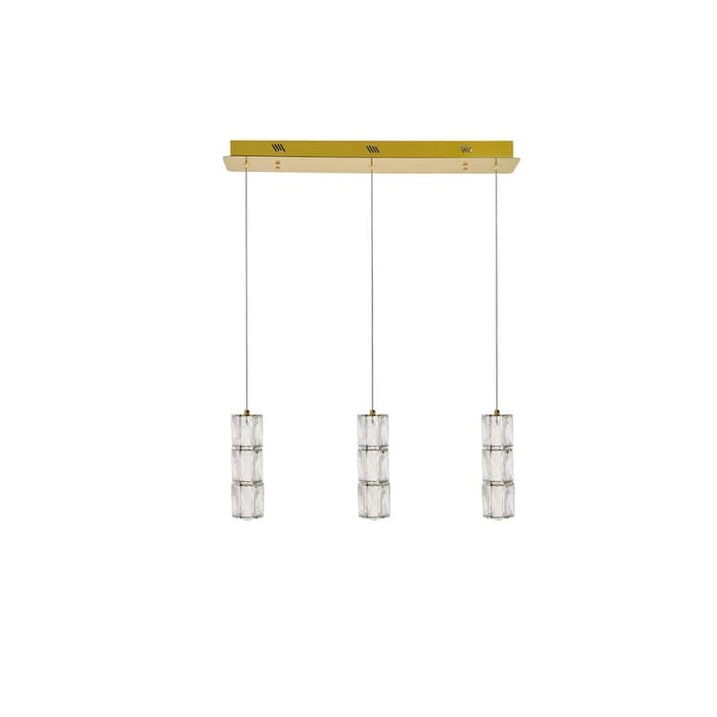 Silver Orchid Dove Gold 3-Light LED Pendant - 4.7"W X 9.2"H