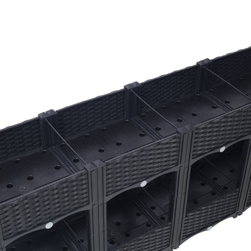 Modern Minimalist Garden Bed with Drainage Plug Raised Bottom Drainage Holes, for Vegetable Flower Herb Outdoor - 8' x 10'