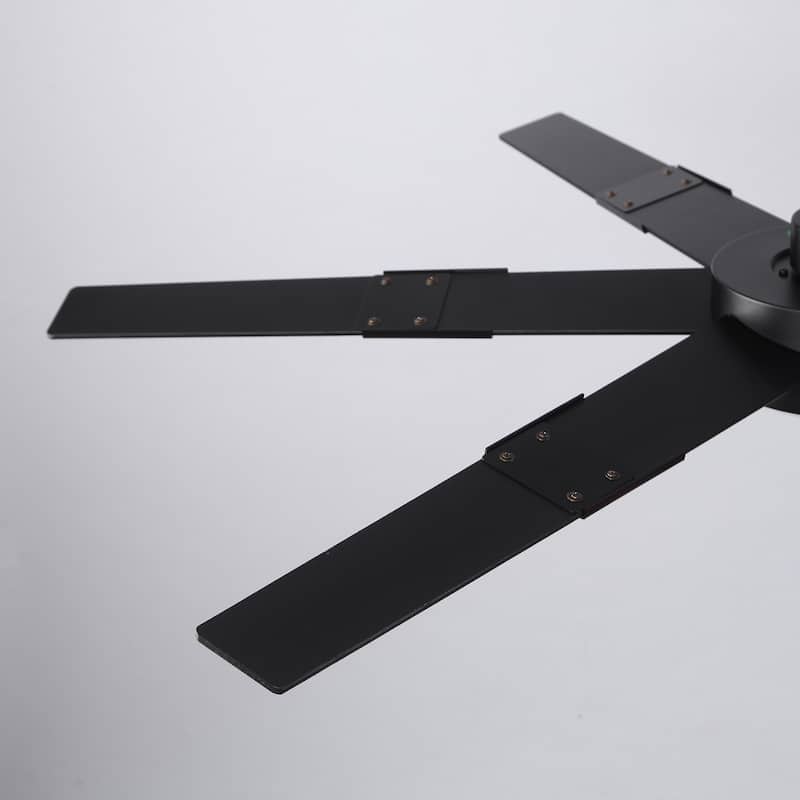 60 in.Smart Matte Black Integrated LED Dimmable Ceiling Fan with Light and Remote and APP Control