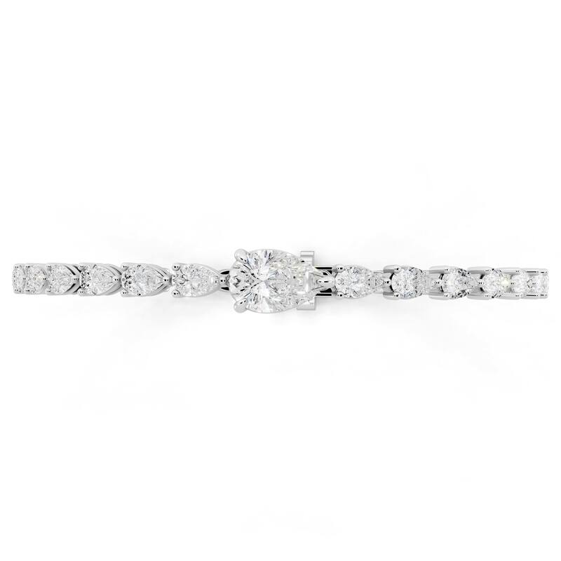 Auriya 14K Gold Pear-shaped Lab Grown Diamond Fashion Bracelet 5 2/5 ct. tw. (E-F VS)