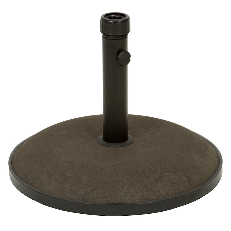 Heavy-Duty Concrete Umbrella Base with Iron Support Pole, Black Finish, 55 lbs