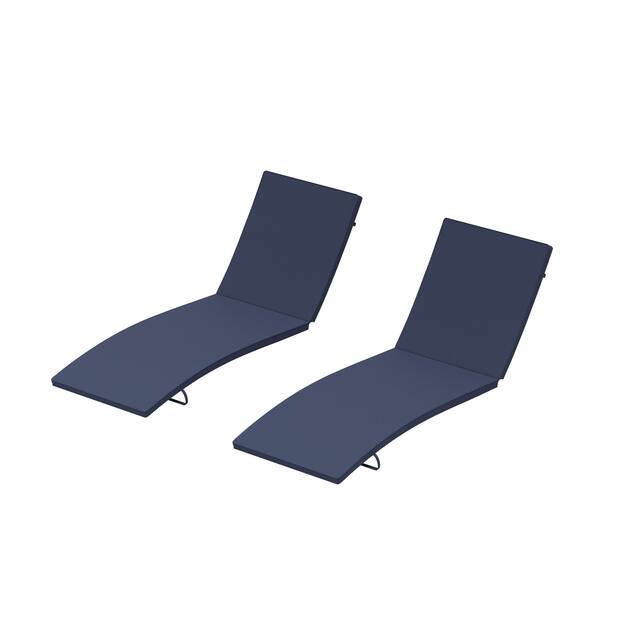 Bayview Outdoor Chaise Lounge Cushion (Set of 2) - Navy