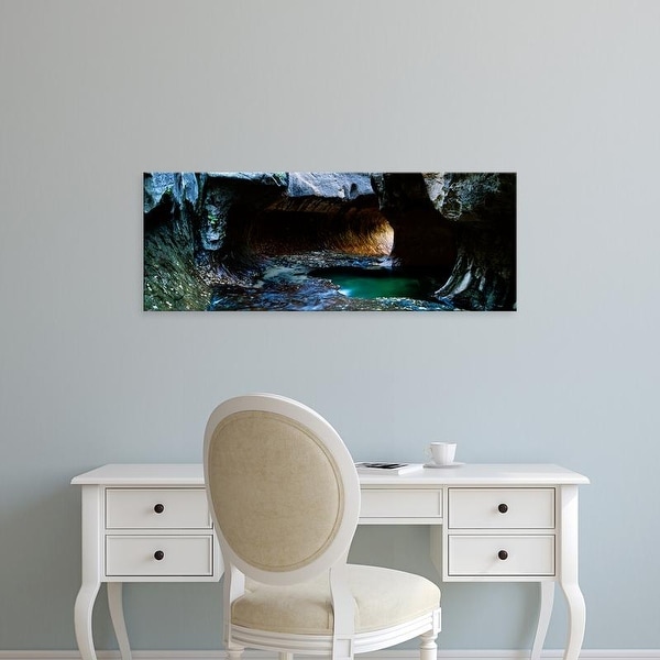 Easy Art Prints Panoramic Image 'Rock formations at a ravine, North Creek, Zion National Park, Utah, USA' Canvas Art