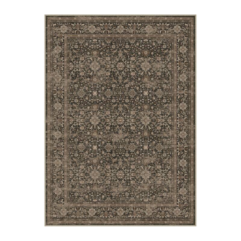 HomeRoots Floral Medallion Traditional Rectangle Area Rug