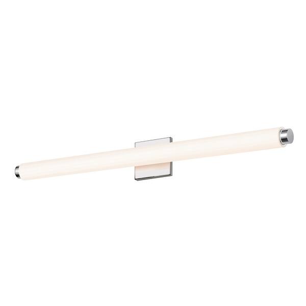 slide 2 of 3, Tubo Slim Polished Chrome Drum Trim Large 33-inch LED Vanity