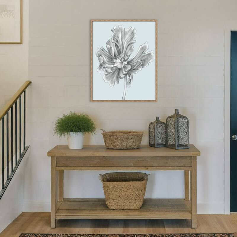 Silvery Blue Tulips No. 3 by Jennifer Goldberger (23 x 28 in.), Framed Canvas Wall Art Print