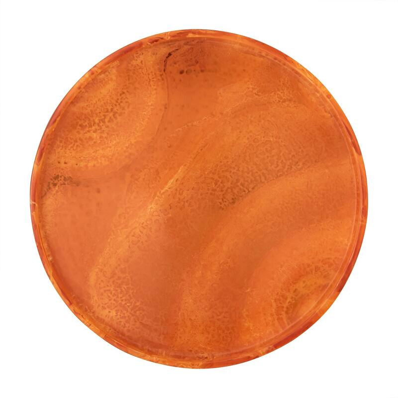 Lg Orange Resin Round Tray
