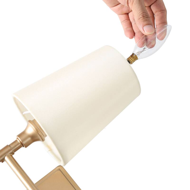 Modern 3-Light Gold Bathroom Vanity Light Fabric Wall Sconces