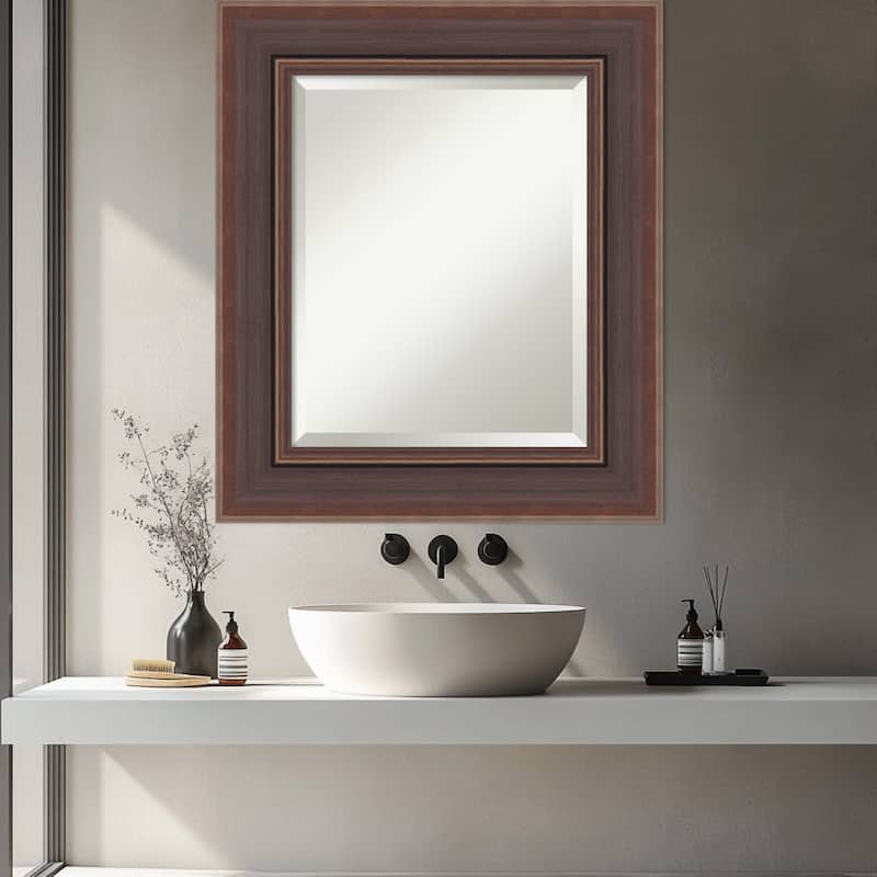 Moab Brown Bronze Beveled Framed Bathroom Vanity Wall Mirror - Moab Brown Bronze