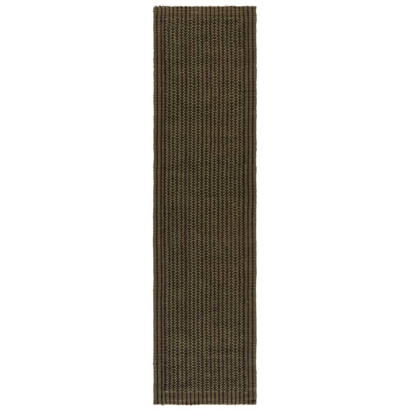 SAFAVIEH Handmade Natural Fiber Izabelle Jute Rug - 2'3" x 9' Runner - Charcoal/Green