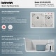 preview thumbnail 10 of 59, Karran 33" Top Mount Large/Small Bowl Quartz Kitchen Sink Kit - 33" x 22" x 9"