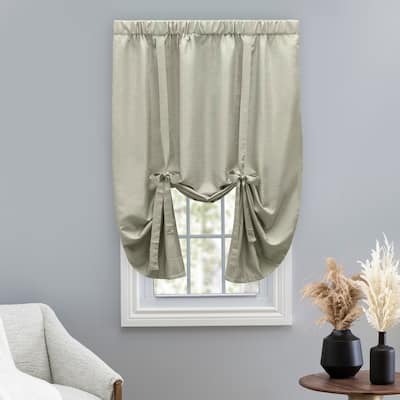 Premium Grasscloth Soft Sheen Lined Rod Pocket Tie-Up Panel