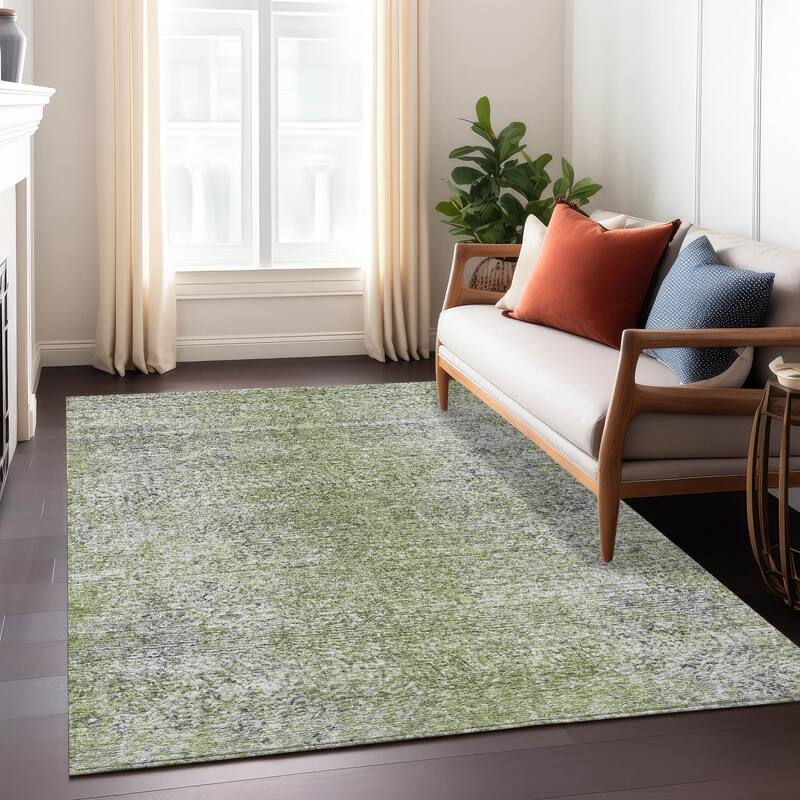 Machine Washable Indoor/ Outdoor Chantille Solid Contemporary Rug