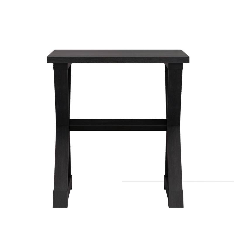 Rectangular Accent Table with Trestle Base Dark Walnut Finish Versatile Use