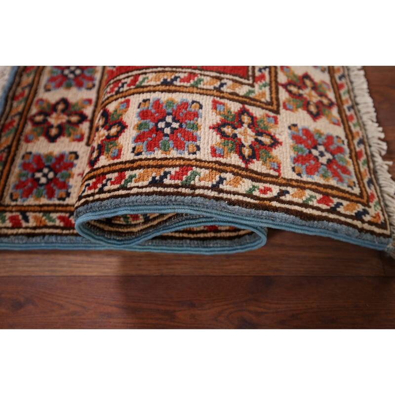 Blue Kazak Oriental Foyer Rug Handmade Wool Carpet - 2'0" x 2'9"