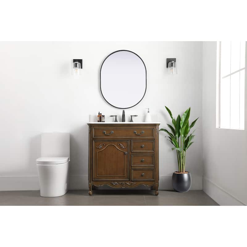 36" Bathroom Vanity Sink - Dark Oak
