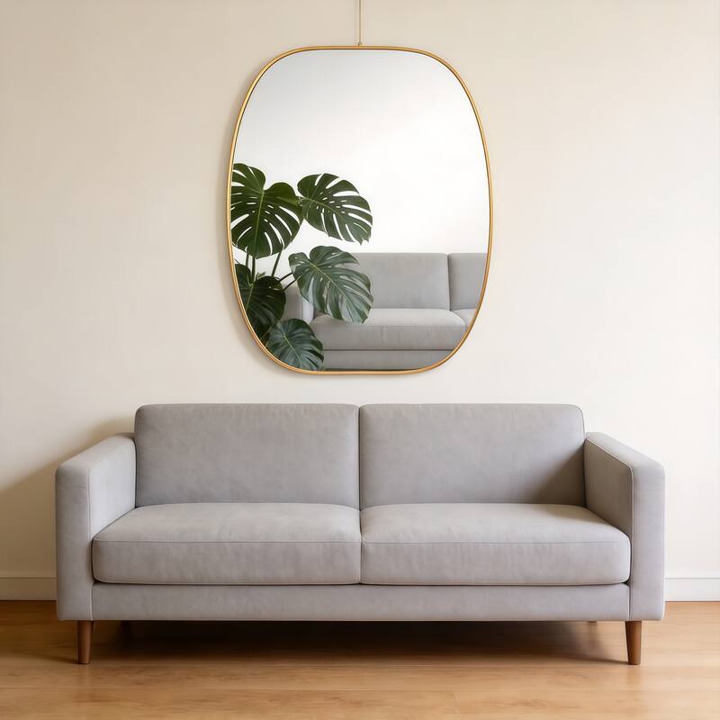 30x40 in Metal Framed Oval Vanity Bathrrom Mirror for Wall
