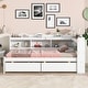 preview thumbnail 9 of 43, Wood Platform Bed with L-shaped Bookcases and Drawers