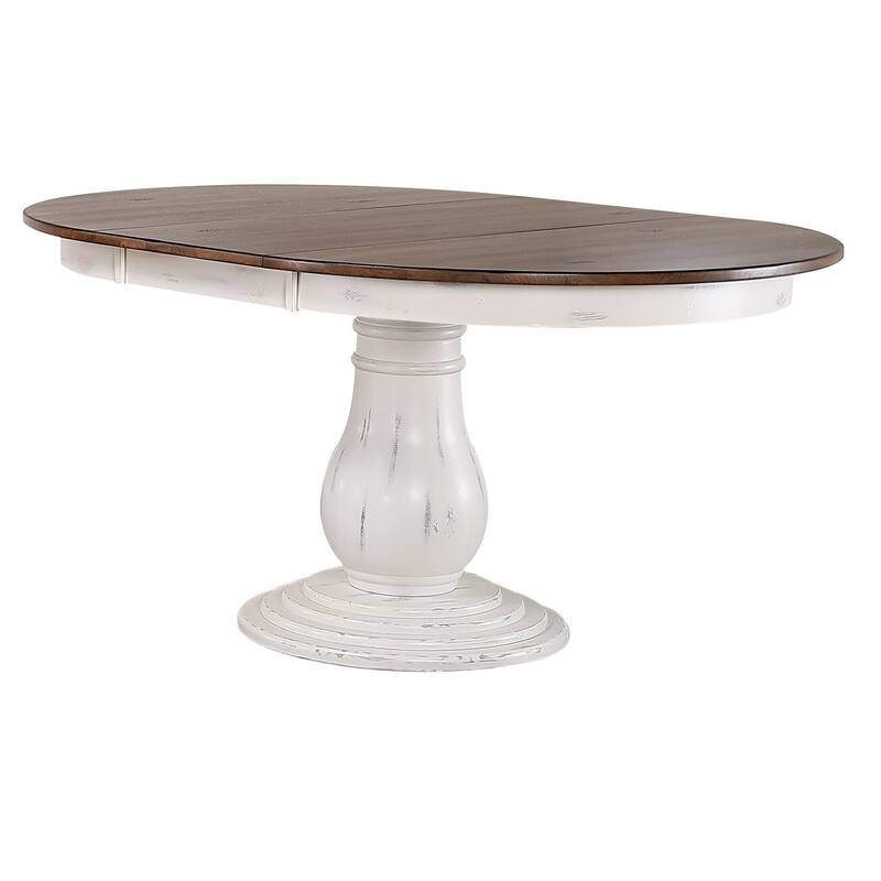 Distressed White Transitional X-Back 7-Piece Bella Set X-Back 5-Piece Bella Dining Set