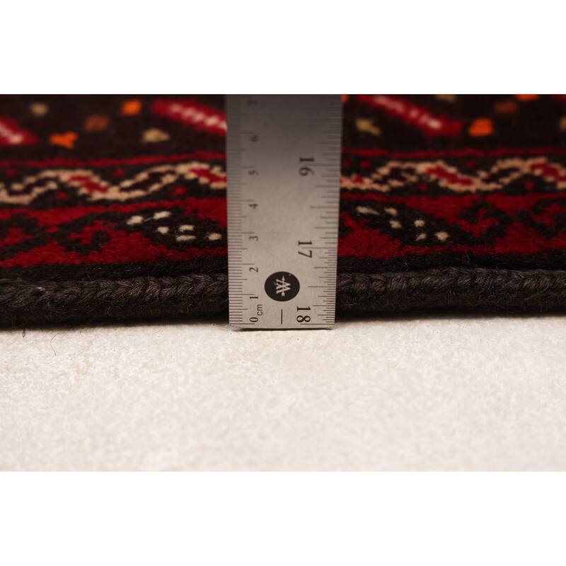 ECARPETGALLERY Hand-knotted Teimani Dark Burgundy Wool Rug - 3'3 x 5'10