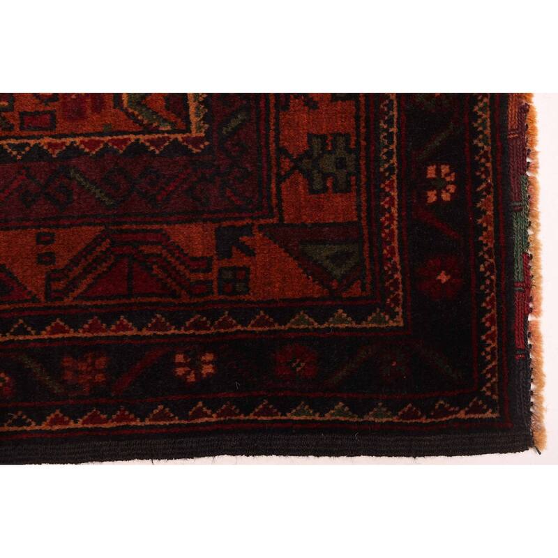 ECARPETGALLERY Hand-knotted Teimani Black, Rust Wool Rug - 3'8 x 6'8