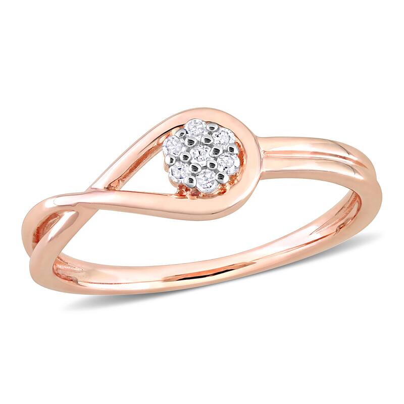 Miadora Diamond Accent Infinity Promise Ring in Rose Silver