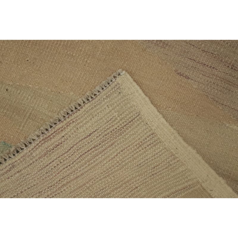 Hand Woven Oriental 100% Wool Carpet Southwestern Modern Beige & Ivories Kilim Area Rug - 3' 10'' X 2' 0''