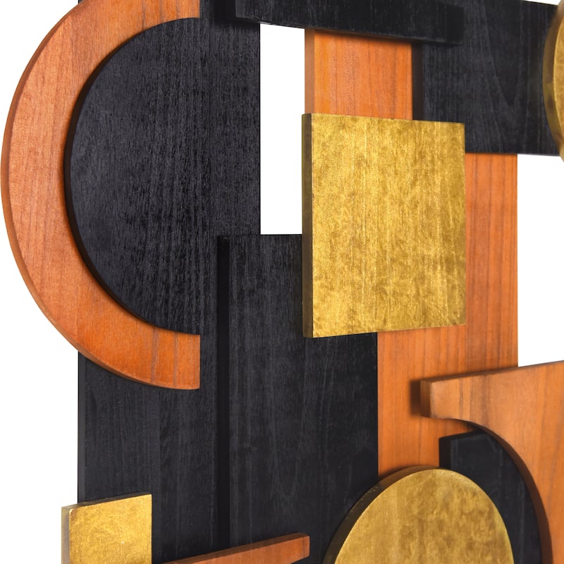 "Amber Embraces" Hand Made & Hand Finished Dimensional Solid Paulownia Wood Abstracts Wall Art