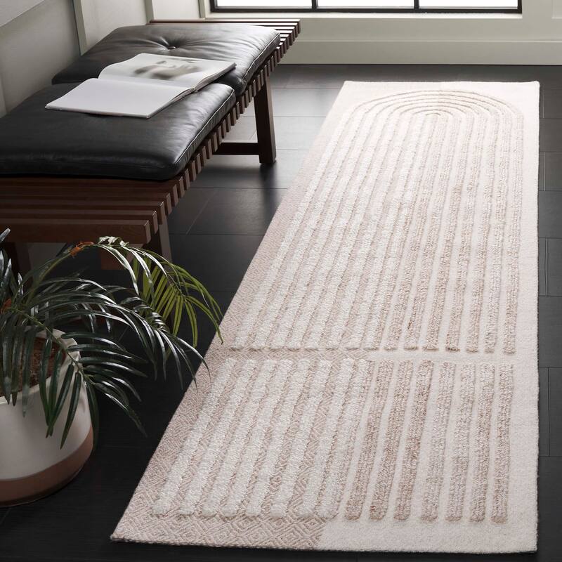 SAFAVIEH Handmade Southampton Britny Casual Rug - 2'3" x 8' Runner - Ivory/Beige